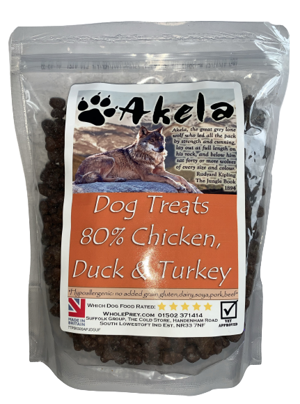 Akela Pet Dog Training Treats 80 Chicken Duck Turkey 500g