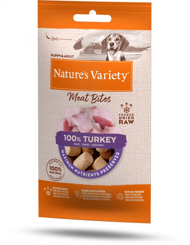 Freeze Dried Meat Bites 100% TURKEY FOR ADULT DOGS